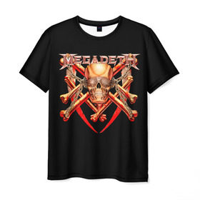 Мужская футболка 3D с принтом Megadeth 1 в Тюмени, 100% полиэфир | прямой крой, круглый вырез горловины, длина до линии бедер | megadeth | дирк вербурен | дэвид эллефсон | дэйв мастейн | кико лоурейро | мегадэт