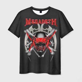 Мужская футболка 3D с принтом Megadeth 2 в Тюмени, 100% полиэфир | прямой крой, круглый вырез горловины, длина до линии бедер | megadeth | дирк вербурен | дэвид эллефсон | дэйв мастейн | кико лоурейро | мегадэт