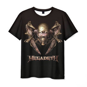 Мужская футболка 3D с принтом Megadeth 3 в Тюмени, 100% полиэфир | прямой крой, круглый вырез горловины, длина до линии бедер | megadeth | дирк вербурен | дэвид эллефсон | дэйв мастейн | кико лоурейро | мегадэт