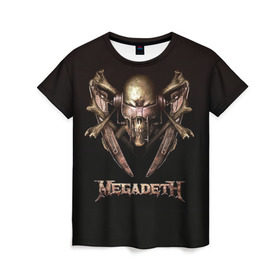 Женская футболка 3D с принтом Megadeth 3 в Тюмени, 100% полиэфир ( синтетическое хлопкоподобное полотно) | прямой крой, круглый вырез горловины, длина до линии бедер | megadeth | дирк вербурен | дэвид эллефсон | дэйв мастейн | кико лоурейро | мегадэт