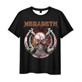 Мужская футболка 3D с принтом Megadeth 5 в Тюмени, 100% полиэфир | прямой крой, круглый вырез горловины, длина до линии бедер | megadeth | дирк вербурен | дэвид эллефсон | дэйв мастейн | кико лоурейро | мегадэт