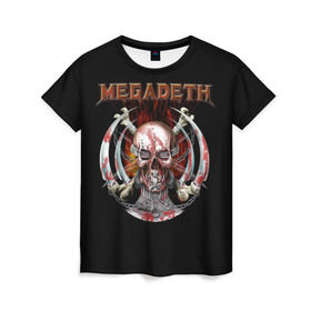 Женская футболка 3D с принтом Megadeth 5 в Тюмени, 100% полиэфир ( синтетическое хлопкоподобное полотно) | прямой крой, круглый вырез горловины, длина до линии бедер | megadeth | дирк вербурен | дэвид эллефсон | дэйв мастейн | кико лоурейро | мегадэт