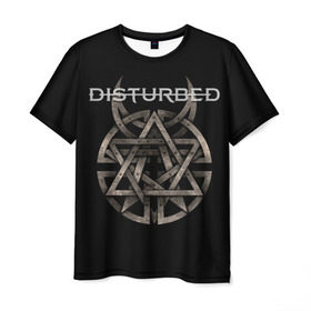 Мужская футболка 3D с принтом Disturbed 2 в Тюмени, 100% полиэфир | прямой крой, круглый вырез горловины, длина до линии бедер | disturbed | donegan | draiman | moyer | wengren | венгрен | дистурбед | дониган | дрейман | мойер | хард рок