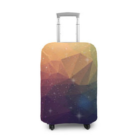 Чехол для чемодана 3D с принтом Polygon Star в Тюмени, 86% полиэфир, 14% спандекс | двустороннее нанесение принта, прорези для ручек и колес | полигоны | разноцветный | треугольники