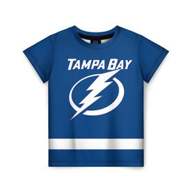 Детская футболка 3D с принтом Tampa Bay Drouin в Тюмени, 100% гипоаллергенный полиэфир | прямой крой, круглый вырез горловины, длина до линии бедер, чуть спущенное плечо, ткань немного тянется | 27 | jonathan drouin | tampa bay lightning | джонатан друэн | нхл | тампа бэй лайтнинг | хоккей