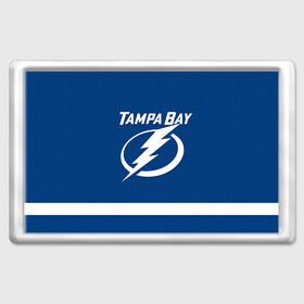 Магнит 45*70 с принтом Tampa Bay Kucherov в Тюмени, Пластик | Размер: 78*52 мм; Размер печати: 70*45 | Тематика изображения на принте: 86 | nikita kucherov | tampa bay lightning | никита кучеров | нхл | тампа бэй лайтнинг | хоккей