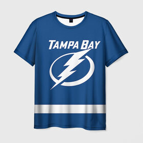 Мужская футболка 3D с принтом Tampa Bay Kucherov в Тюмени, 100% полиэфир | прямой крой, круглый вырез горловины, длина до линии бедер | 86 | nikita kucherov | tampa bay lightning | никита кучеров | нхл | тампа бэй лайтнинг | хоккей
