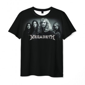 Мужская футболка 3D с принтом Megadeth в Тюмени, 100% полиэфир | прямой крой, круглый вырез горловины, длина до линии бедер | dave | megadeth | metal | mustaine | rattlehead | rock | thrash | vic | дейв | мастейн | мегадет | метал | рок | треш