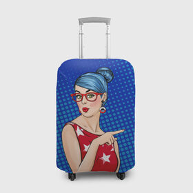 Чехол для чемодана 3D с принтом Pop Art Girl в Тюмени, 86% полиэфир, 14% спандекс | двустороннее нанесение принта, прорези для ручек и колес | retro | арт | винтаж | девушка | искусство | поп | ретро