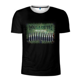 Мужская футболка 3D спортивная с принтом Megadeth в Тюмени, 100% полиэстер с улучшенными характеристиками | приталенный силуэт, круглая горловина, широкие плечи, сужается к линии бедра | dave | megadeth | metal | mustaine | rattlehead | rock | thrash | vic | дейв | мастейн | мегадет | метал | рок | треш