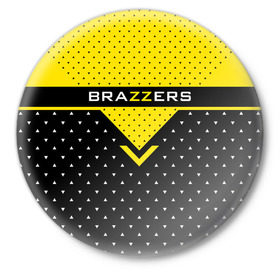 Значок с принтом Brazzers в Тюмени,  металл | круглая форма, металлическая застежка в виде булавки | brazzers | erotic | johnny sins | love | man | pron | video | xxx | бразерс | браззерс | видео | джонни синс | лысый | любовь | прон