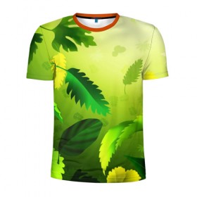 Мужская футболка 3D спортивная с принтом Зелёный мир в Тюмени, 100% полиэстер с улучшенными характеристиками | приталенный силуэт, круглая горловина, широкие плечи, сужается к линии бедра | 