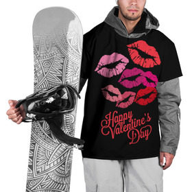 Накидка на куртку 3D с принтом Happy Valentine`s Day в Тюмени, 100% полиэстер |  | 14 | february | happy valentines day | holiday | kisses | lips | love | губы | любовь | поцелуи | праздник | счастливый день святого валентина | февраль
