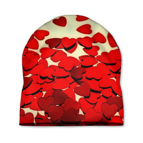 Шапка 3D с принтом valentine`s day в Тюмени, 100% полиэстер | универсальный размер, печать по всей поверхности изделия | 14 февраля | valentines day | день влюбленных | игрушка | любовь | сердечки | сердце