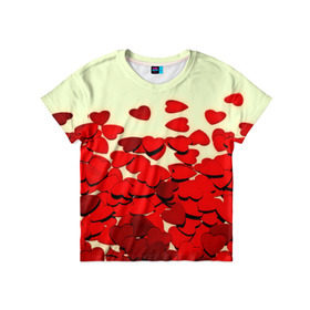 Детская футболка 3D с принтом valentine`s day в Тюмени, 100% гипоаллергенный полиэфир | прямой крой, круглый вырез горловины, длина до линии бедер, чуть спущенное плечо, ткань немного тянется | 14 февраля | valentines day | день влюбленных | игрушка | любовь | сердечки | сердце