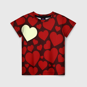Детская футболка 3D с принтом Одинокое сердце в Тюмени, 100% гипоаллергенный полиэфир | прямой крой, круглый вырез горловины, длина до линии бедер, чуть спущенное плечо, ткань немного тянется | 14 февраля | valentines day | день влюбленных | игрушка | любовь | медведь | сердце