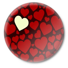 Значок с принтом Одинокое сердце в Тюмени,  металл | круглая форма, металлическая застежка в виде булавки | Тематика изображения на принте: 14 февраля | valentines day | день влюбленных | игрушка | любовь | медведь | сердце