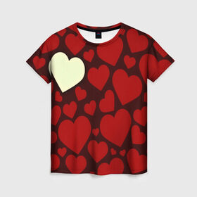 Женская футболка 3D с принтом Одинокое сердце в Тюмени, 100% полиэфир ( синтетическое хлопкоподобное полотно) | прямой крой, круглый вырез горловины, длина до линии бедер | 14 февраля | valentines day | день влюбленных | игрушка | любовь | медведь | сердце