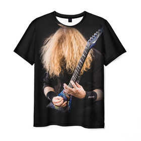 Мужская футболка 3D с принтом Dave Mustaine в Тюмени, 100% полиэфир | прямой крой, круглый вырез горловины, длина до линии бедер | dave | megadeth | metal | mustaine | rattlehead | rock | thrash | vic | дейв | мастейн | мегадет | метал | рок | треш