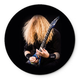 Коврик круглый с принтом Dave Mustaine в Тюмени, резина и полиэстер | круглая форма, изображение наносится на всю лицевую часть | dave | megadeth | metal | mustaine | rattlehead | rock | thrash | vic | дейв | мастейн | мегадет | метал | рок | треш