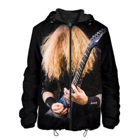 Мужская куртка 3D с принтом Dave Mustaine в Тюмени, ткань верха — 100% полиэстер, подклад — флис | прямой крой, подол и капюшон оформлены резинкой с фиксаторами, два кармана без застежек по бокам, один большой потайной карман на груди. Карман на груди застегивается на липучку | dave | megadeth | metal | mustaine | rattlehead | rock | thrash | vic | дейв | мастейн | мегадет | метал | рок | треш