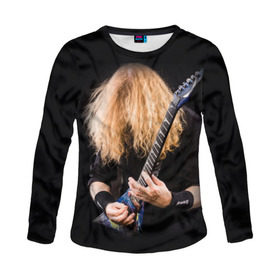 Женский лонгслив 3D с принтом Dave Mustaine в Тюмени, 100% полиэстер | длинные рукава, круглый вырез горловины, полуприлегающий силуэт | dave | megadeth | metal | mustaine | rattlehead | rock | thrash | vic | дейв | мастейн | мегадет | метал | рок | треш