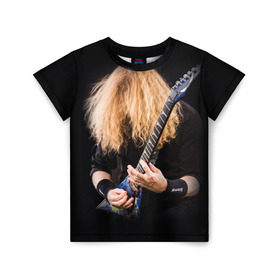 Детская футболка 3D с принтом Dave Mustaine в Тюмени, 100% гипоаллергенный полиэфир | прямой крой, круглый вырез горловины, длина до линии бедер, чуть спущенное плечо, ткань немного тянется | Тематика изображения на принте: dave | megadeth | metal | mustaine | rattlehead | rock | thrash | vic | дейв | мастейн | мегадет | метал | рок | треш