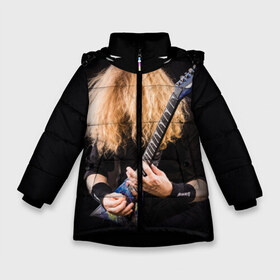 Зимняя куртка для девочек 3D с принтом Dave Mustaine в Тюмени, ткань верха — 100% полиэстер; подклад — 100% полиэстер, утеплитель — 100% полиэстер. | длина ниже бедра, удлиненная спинка, воротник стойка и отстегивающийся капюшон. Есть боковые карманы с листочкой на кнопках, утяжки по низу изделия и внутренний карман на молнии. 

Предусмотрены светоотражающий принт на спинке, радужный светоотражающий элемент на пуллере молнии и на резинке для утяжки. | dave | megadeth | metal | mustaine | rattlehead | rock | thrash | vic | дейв | мастейн | мегадет | метал | рок | треш
