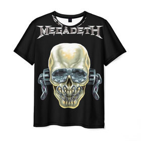 Мужская футболка 3D с принтом Megadeth в Тюмени, 100% полиэфир | прямой крой, круглый вырез горловины, длина до линии бедер | Тематика изображения на принте: dave | megadeth | metal | mustaine | rattlehead | rock | thrash | vic | дейв | мастейн | мегадет | метал | рок | треш