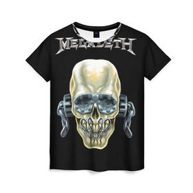 Женская футболка 3D с принтом Megadeth в Тюмени, 100% полиэфир ( синтетическое хлопкоподобное полотно) | прямой крой, круглый вырез горловины, длина до линии бедер | Тематика изображения на принте: dave | megadeth | metal | mustaine | rattlehead | rock | thrash | vic | дейв | мастейн | мегадет | метал | рок | треш