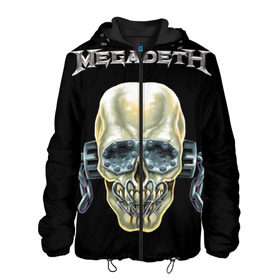 Мужская куртка 3D с принтом Megadeth в Тюмени, ткань верха — 100% полиэстер, подклад — флис | прямой крой, подол и капюшон оформлены резинкой с фиксаторами, два кармана без застежек по бокам, один большой потайной карман на груди. Карман на груди застегивается на липучку | dave | megadeth | metal | mustaine | rattlehead | rock | thrash | vic | дейв | мастейн | мегадет | метал | рок | треш