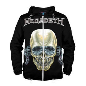 Мужская ветровка 3D с принтом Megadeth в Тюмени, 100% полиэстер | подол и капюшон оформлены резинкой с фиксаторами, два кармана без застежек по бокам, один потайной карман на груди | Тематика изображения на принте: dave | megadeth | metal | mustaine | rattlehead | rock | thrash | vic | дейв | мастейн | мегадет | метал | рок | треш