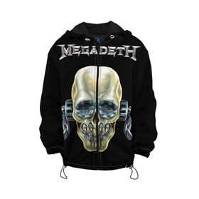 Детская куртка 3D с принтом Megadeth в Тюмени, 100% полиэстер | застежка — молния, подол и капюшон оформлены резинкой с фиксаторами, по бокам — два кармана без застежек, один потайной карман на груди, плотность верхнего слоя — 90 г/м2; плотность флисового подклада — 260 г/м2 | dave | megadeth | metal | mustaine | rattlehead | rock | thrash | vic | дейв | мастейн | мегадет | метал | рок | треш