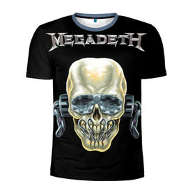Мужская футболка 3D спортивная с принтом Megadeth в Тюмени, 100% полиэстер с улучшенными характеристиками | приталенный силуэт, круглая горловина, широкие плечи, сужается к линии бедра | dave | megadeth | metal | mustaine | rattlehead | rock | thrash | vic | дейв | мастейн | мегадет | метал | рок | треш