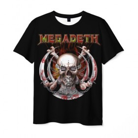 Мужская футболка 3D с принтом Megadeth в Тюмени, 100% полиэфир | прямой крой, круглый вырез горловины, длина до линии бедер | 