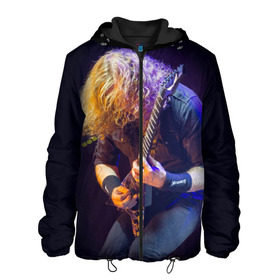 Мужская куртка 3D с принтом Dave Mustaine в Тюмени, ткань верха — 100% полиэстер, подклад — флис | прямой крой, подол и капюшон оформлены резинкой с фиксаторами, два кармана без застежек по бокам, один большой потайной карман на груди. Карман на груди застегивается на липучку | dave | megadeth | metal | mustaine | rattlehead | rock | thrash | vic | дейв | мастейн | мегадет | метал | рок | треш