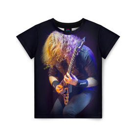Детская футболка 3D с принтом Dave Mustaine в Тюмени, 100% гипоаллергенный полиэфир | прямой крой, круглый вырез горловины, длина до линии бедер, чуть спущенное плечо, ткань немного тянется | dave | megadeth | metal | mustaine | rattlehead | rock | thrash | vic | дейв | мастейн | мегадет | метал | рок | треш