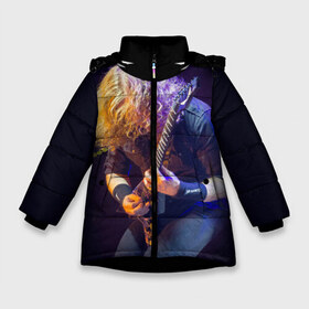 Зимняя куртка для девочек 3D с принтом Dave Mustaine в Тюмени, ткань верха — 100% полиэстер; подклад — 100% полиэстер, утеплитель — 100% полиэстер. | длина ниже бедра, удлиненная спинка, воротник стойка и отстегивающийся капюшон. Есть боковые карманы с листочкой на кнопках, утяжки по низу изделия и внутренний карман на молнии. 

Предусмотрены светоотражающий принт на спинке, радужный светоотражающий элемент на пуллере молнии и на резинке для утяжки. | dave | megadeth | metal | mustaine | rattlehead | rock | thrash | vic | дейв | мастейн | мегадет | метал | рок | треш