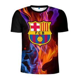 Мужская футболка 3D спортивная с принтом Барселона в Тюмени, 100% полиэстер с улучшенными характеристиками | приталенный силуэт, круглая горловина, широкие плечи, сужается к линии бедра | fc barсelona | спорт | фк барселона | футбол | футбольный клуб басрелона
