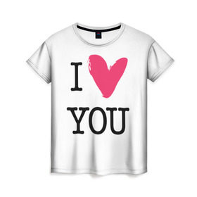 Женская футболка 3D с принтом Valentine`s Day, I Iove you в Тюмени, 100% полиэфир ( синтетическое хлопкоподобное полотно) | прямой крой, круглый вырез горловины, длина до линии бедер | 14 | february | heart | holiday | i love you | valentines day | день святого валентина | праздник | сердце | февраль | я люблю тебя