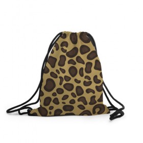 Рюкзак-мешок 3D с принтом Пантера в Тюмени, 100% полиэстер | плотность ткани — 200 г/м2, размер — 35 х 45 см; лямки — толстые шнурки, застежка на шнуровке, без карманов и подкладки | леопард | пятна | текстура
