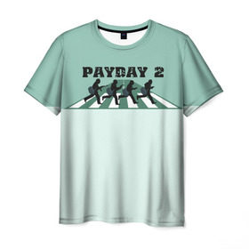 Мужская футболка 3D с принтом Payday 2 в Тюмени, 100% полиэфир | прямой крой, круглый вырез горловины, длина до линии бедер | game | payday | payday 2 | игра | игрок | компьютерные игры | маски