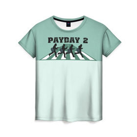 Женская футболка 3D с принтом Payday 2 в Тюмени, 100% полиэфир ( синтетическое хлопкоподобное полотно) | прямой крой, круглый вырез горловины, длина до линии бедер | game | payday | payday 2 | игра | игрок | компьютерные игры | маски