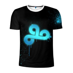 Мужская футболка 3D спортивная с принтом cs:go - Cloud 9 (Black collection) в Тюмени, 100% полиэстер с улучшенными характеристиками | приталенный силуэт, круглая горловина, широкие плечи, сужается к линии бедра | cloud9 | cs | csgo | го | кс
