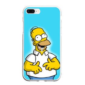 Чехол для iPhone 7Plus/8 Plus матовый с принтом Гомер в Тюмени, Силикон | Область печати: задняя сторона чехла, без боковых панелей | gomer | желтый | мультик | симпсон