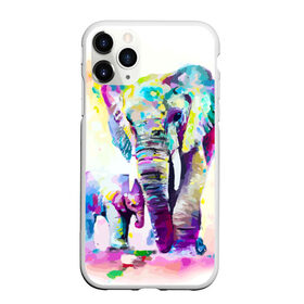 Чехол для iPhone 11 Pro матовый с принтом Слоны в Тюмени, Силикон |  | animal | art | bright | child | color | elephants | family | mother | rainbow | spectrum | животные | искусство | мама | радуга | ребенок | семья | слоны | спектр | цвета | яркие
