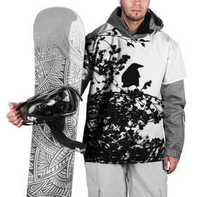 Накидка на куртку 3D с принтом Ворон в Тюмени, 100% полиэстер |  | ворон | ворона | галка | дерево | птица