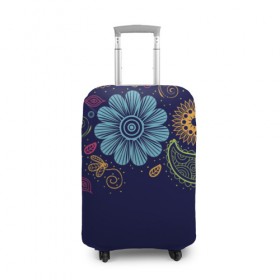 Чехол для чемодана 3D с принтом Яркие чувства в Тюмени, 86% полиэфир, 14% спандекс | двустороннее нанесение принта, прорези для ручек и колес | нежный | орнамент | узор | цветочный