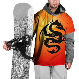 Накидка на куртку 3D с принтом Дракон в Тюмени, 100% полиэстер |  | Тематика изображения на принте: дракон | китай | крылья | огонь | ящерица