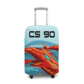 Чехол для чемодана 3D с принтом CS GO: Aquamarine Revenge в Тюмени, 86% полиэфир, 14% спандекс | двустороннее нанесение принта, прорези для ручек и колес | cs go | global offensive | контр страйк аквамарин | шутер